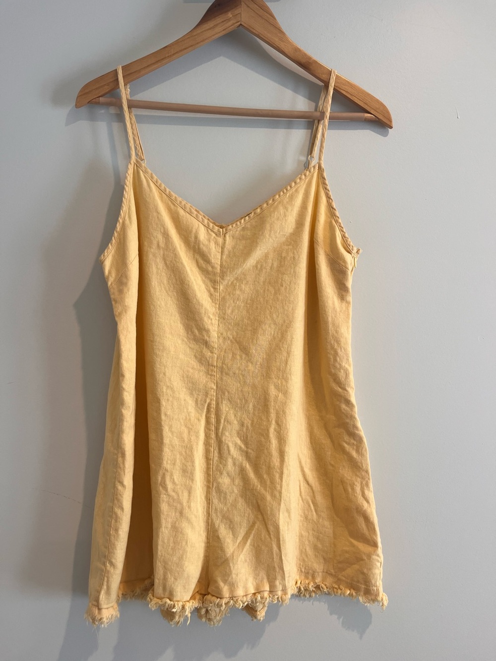 Cotton On Romper Butter Yellow Large Loose Fit Straps Linen